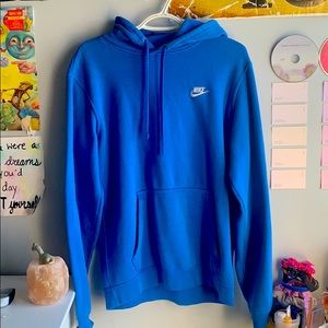 bright blue NIKE hoodie
